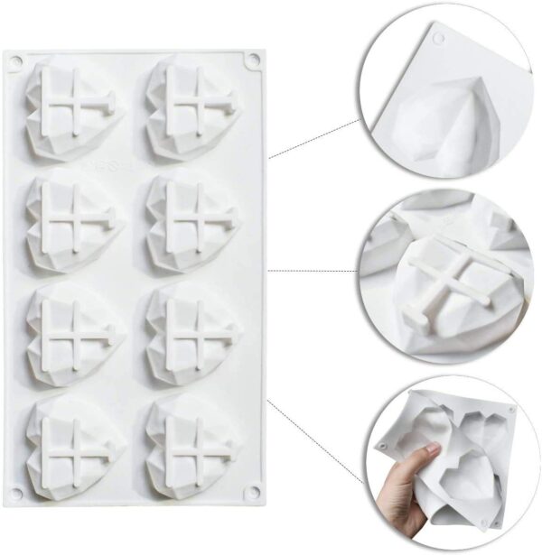 مولد سیلیکونی مدل قلب اوریگامی خارجی اعلا  ۸ عددی - Image 7