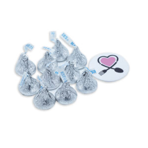 شکلات پذیرایی کیس kiss شیری اشکی 4 گرمی نقره ای اصل امریکا  هرشیز، بسته‌بندی فویلی