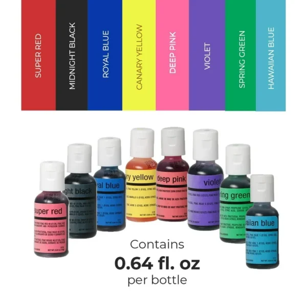 رنگ خوراکی ایربراش شف‌مستر بسته ۸ عددی - Image 3