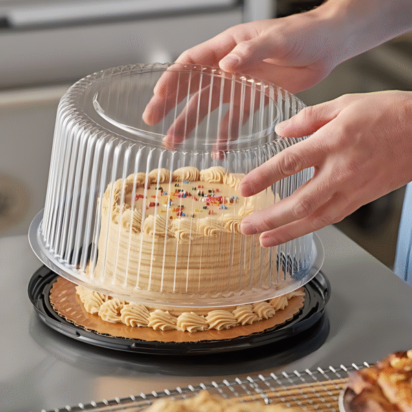 ظرف طلقی حمل کیک گرد لبه بلند قطر ۲۹ - Image 2