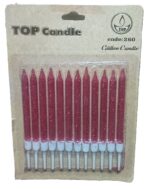 شمع اکلیلی قرمز کوتاه ۱۲ عددی تاپ کندل (Top Candle)