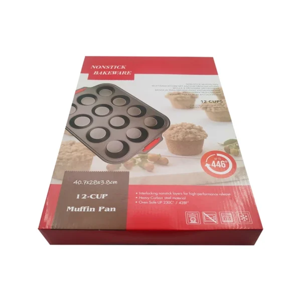 قالب مافین 12 عددی دسته سیلیکونی OKBAKE - Image 1