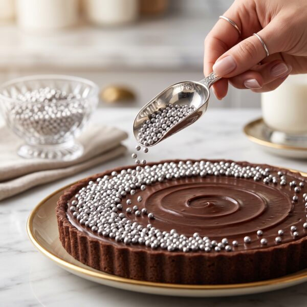 ترافل خوراکی مروارید ریز نقره ای ۵۰ گرمی