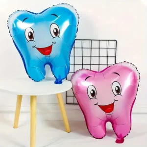 بادکنک فویلی طرح دندان آبی