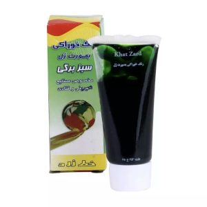 رنگ خوراکی ژله‌ای سبز برگی خط زرد