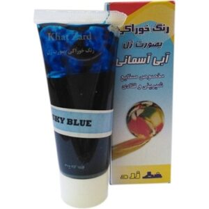 رنگ خوراکی ژله ای آبی آسمانی خط زرد