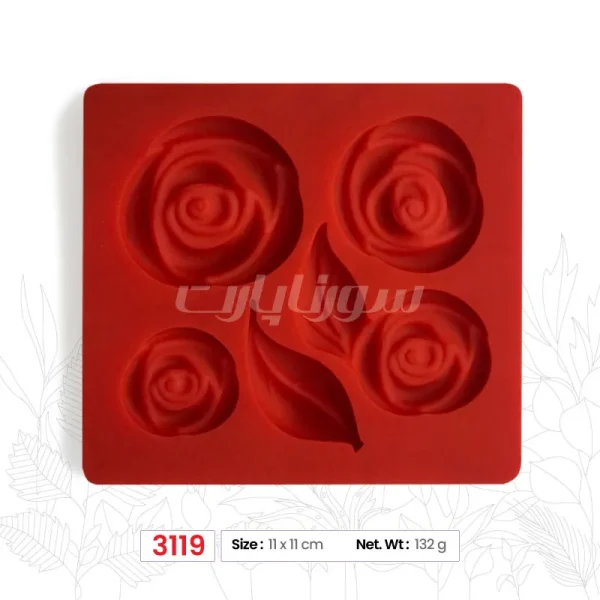 1 ملد گل رز 4 تایی و برگ 2 تایی سورناپارت - Image 1