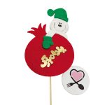 تاپر نمدی پایه چوبی آدم برفی انار یلدا کد 1