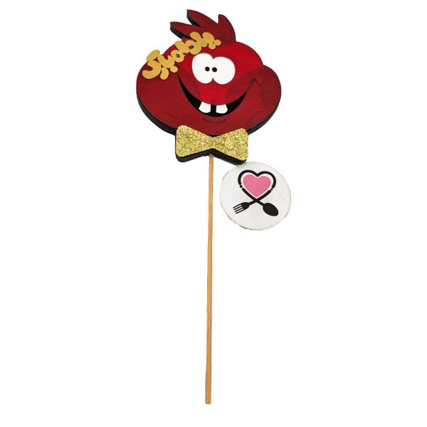 1 تاپر نمدی پایه چوبی اکلیلی انار خندان یلدا کد 444 - Image 1