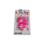 شمع مخملی گلدار صورتی عدد 9