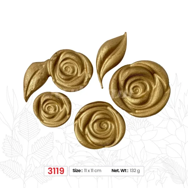 ملد گل رز 4 تایی و برگ 2 تایی سورناپارت - Image 2