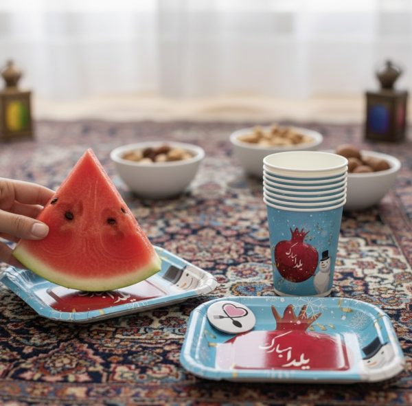 بشقاب و لیوان طرح آدم برفی یلدا 20 عددی - Image 4