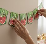 ریسه سبز یلدایی طرح قاچ انار و هندوانه 10 برگی