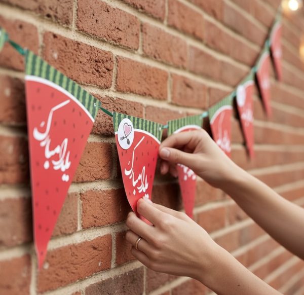 ریسه پرچمی مثلثی تم یلدا (۱۰ عددی)