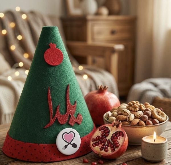 کلاه نمدی سبز هندوانه یلدا