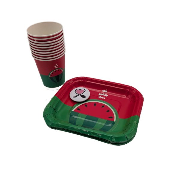 بشقاب و لیوان هندوانه یلدایی 20 عددی کد 7 - Image 1