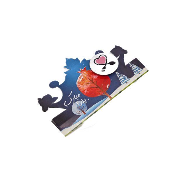 تاج کاغذی یلدا طرح انار و درخت 6 عددی - Image 2