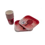 بشقاب پیش دستی و لیوان انار قرمز 20 عددی کد 5 - Image 2