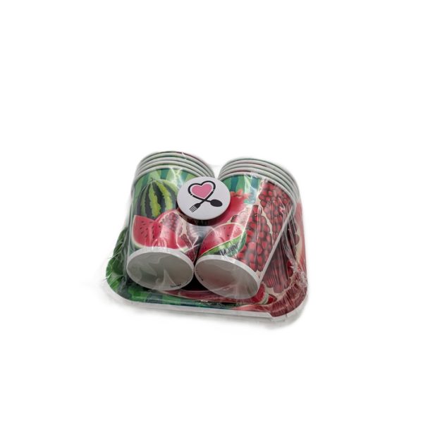 PXL_20251126_091252532 بشقاب و لیوان طرح انار و هندوانه 20 عددی کد 1 - Image 1