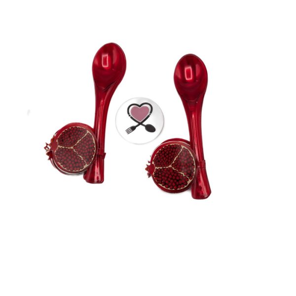 قاشق انار خوری قرمز یلدایی 10 عددی - Image 1