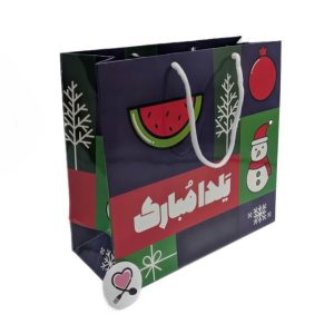 ساک مربع آدم برفی سرمه ای کد 2 یلدا