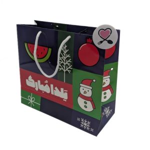 ساک مربع آدم برفی سرمه ای کد 2 یلدا