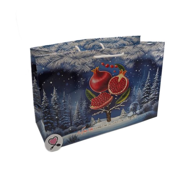 ساک بزرگ انار درخت آبی افقی  یلدا - Image 1