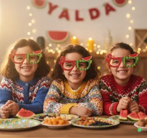 عینک مقوایی یلدا طرح انار و هندوانه