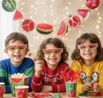 عینک مقوایی تم یلدا طرح انار و هندوانه