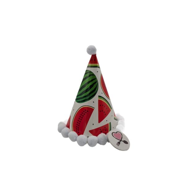 کلاه هندوانه زمینه سفید توپی سر توپی کد 200 - Image 1