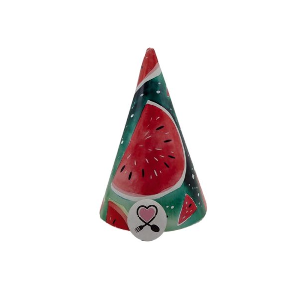 کلاه مقوایی یلدا طرح زمینه هندوانه‌ای کد 600 - Image 1