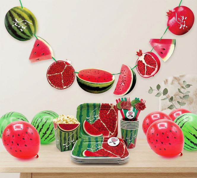 تم هندوانه و انار یلدایی 10 نفره