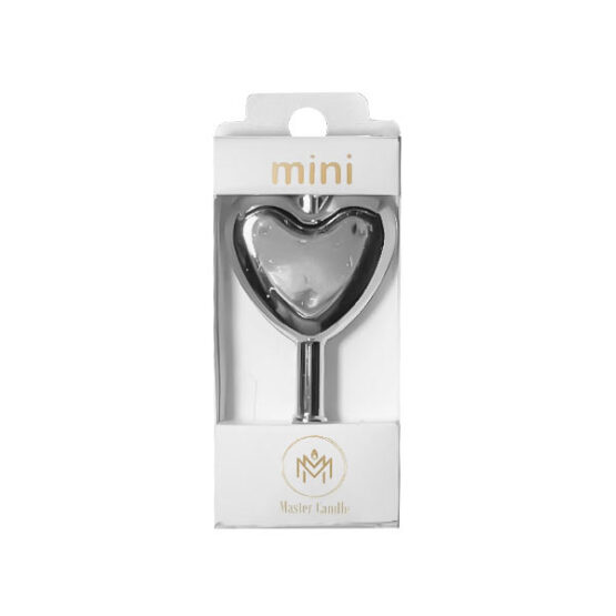 شمع مینی کروم نقره ای اعداد، قلب و علامت سوال با درخشش آینهای متالیک