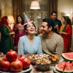 خرید کلاه هندوانه‌ای فیروزه‌ای پوم‌دار