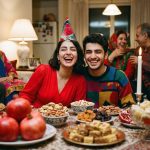 خرید کلاه بوقی تم هندوانه با زمینه رنگی (کد ۶۰۰) | لوازم جشن یلدا