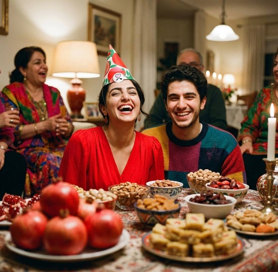 کلاه مقوایی یلدا طرح انار زمینه سفید کد ۳۰۰