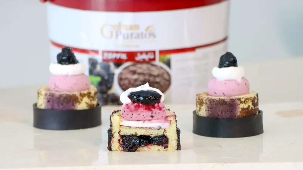 تاپ فیل شاه توت گلنان پوراتوس حاوی ۷۰ درصد تکه های درشت میوه واقعی