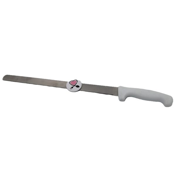 برش دنده چاقوی برش کیک دندانه ریز دسته پلاستیکی 48 سانت - Image 1