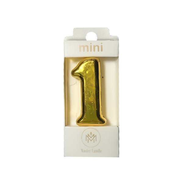 شمع اعداد مینی کروم طلایی