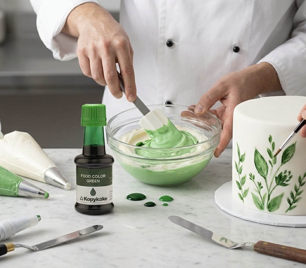 رنگ خوراکی مایع کپی کیک سبز (Green)