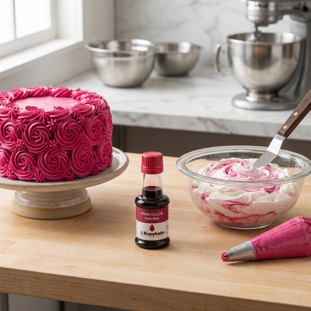 رنگ خوراکی مایع سرخابی (Fuchsia) کپی کیک