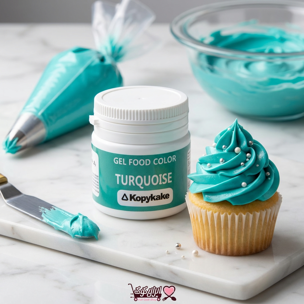 رنگ خوراکی ژله‌ای فیروزه‌ای کپی کیک ۳۵ گرمی