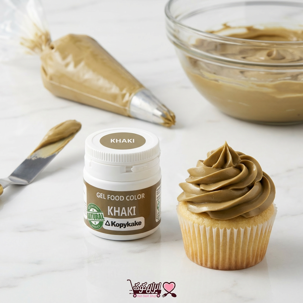 رنگ خوراکی ژله‌ای خاکی کپی کیک ۳۵ گرمی