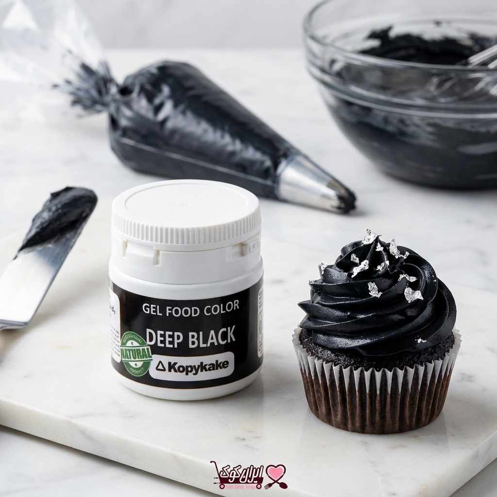 رنگ خوراکی ژله‌ای مشکی مطلق کپی کیک ۳۵ گرمی (Deep Black)
