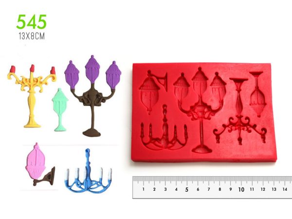 خرید قالب سیلیکونی طرح چراغ و شمعدان سورنا پارت | قالب فوندانت حرفه‌ ای
