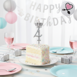 خرید شمع تولد نقره‌ ای عدد 4 | شمع عددی شیک