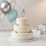 شمع نقره‌ ای تاجدار عدد ۲ | شمع تولد خاص و لاکچری عددی