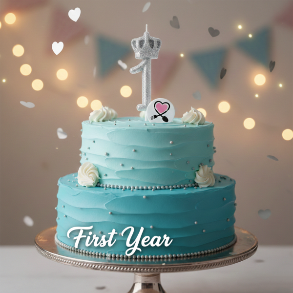 شمع نقره‌ ای تاجدار عدد ۱ | شمع لاکچری و خاص