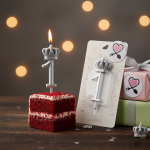 شمع تولد نقره‌ ای تاجدار عدد ۱ | شمع تولد لاکچری و خاص