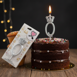 شمع نقره‌ ای تاجدار عدد صفر | شمع لاکچری تزیین کیک تولد